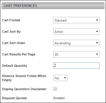 cart preferences