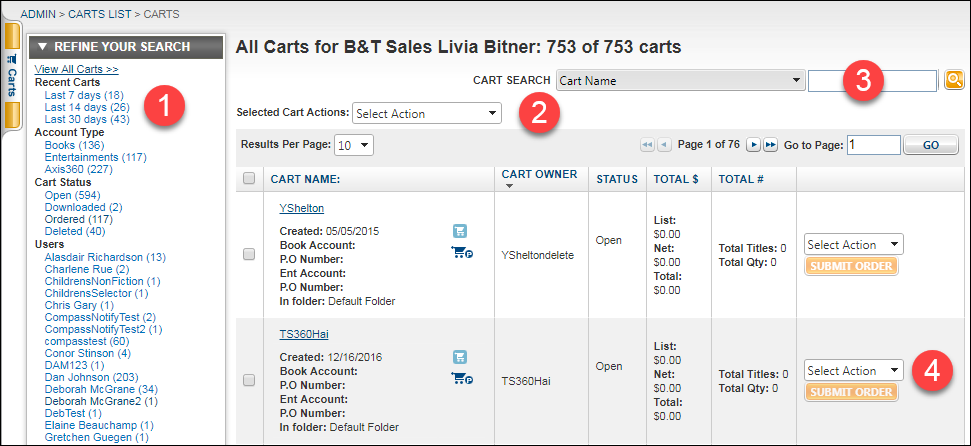 carts list overview image