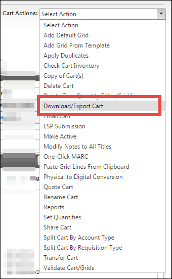 select download/export